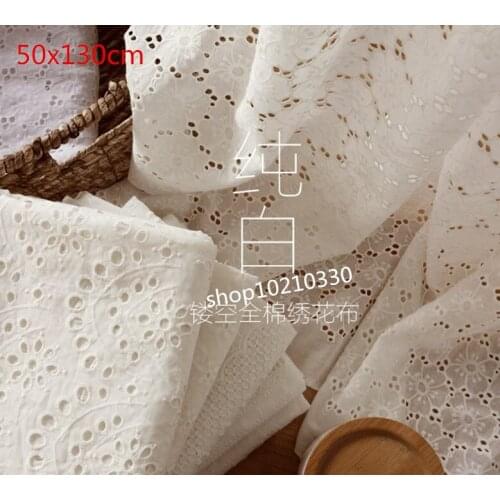 50x130cm white Cotton Fabric Printed Cloth Sewing Quilting Fabrics for Patchwork Needlework DIY Handmade Accessories