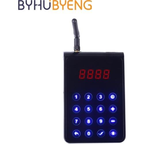 BYHUBYENG Wireless Pager System Touch Keypad Transmitter Waterproof Call Button Equipment For Restaurant Bank Hotel