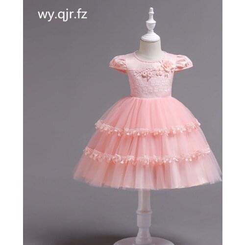 BH839F#Flower Girl Dresses Pink Green Medium Big size children irregular gauze princess party prom Christmas performance dress