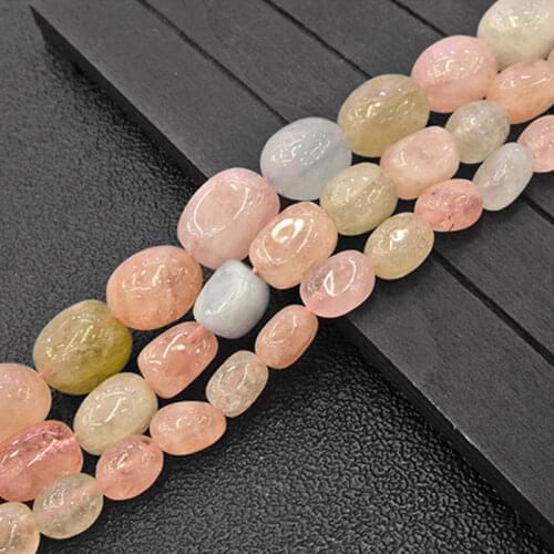 Natural Morgan Loose Stone Beads Pink Blue Yellow Freeform Potato DIY Beads For Jewelry Making Beads Accessories 15'' Gift