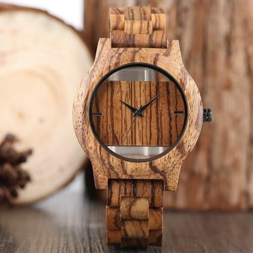 2020 Creative Hollow Dial Full Natural Bamboo Wood Watch Mens Handmade Quartz Watches Minimalist Men Gift Relogio Masculino