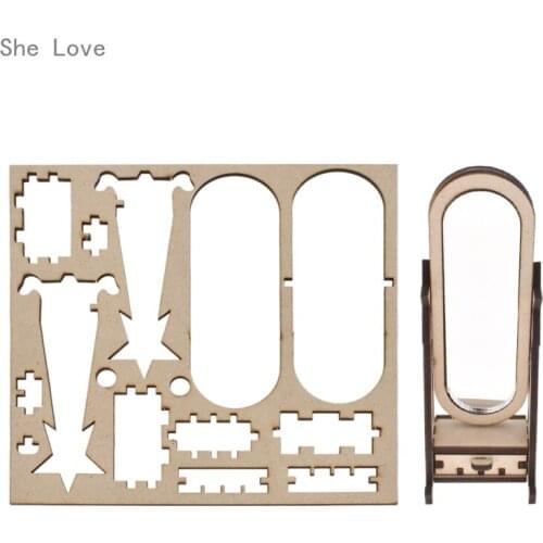 Chzimade Wooden 3D Puzzle Mirror Toys Construction Modeling Educational Toys for Kid Girl