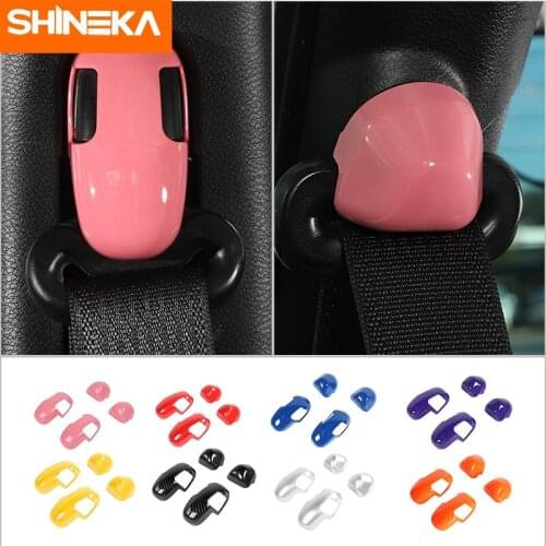 SHINEKA Car Styling ABS Car Interior Seat Safety Belt Buckle Decoration Cover Stickers For Jeep Wrangler JL 2018 Up Accessories