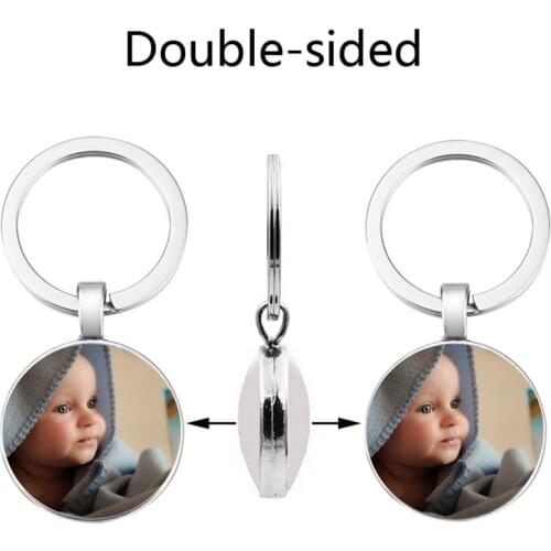 Double-Sided Personalized Photo Pendant BabyS Custom Keychain Photo Mom Dad Grandparents' Parents Love A Gift For Family Member