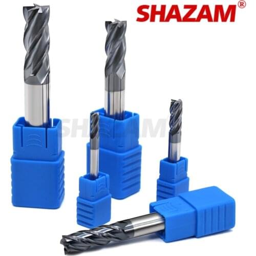 Milling Cutter Hrc50 Endmill Alloy Tungsten Steel Cnc Maching SHAZAM Wholesale Top Milling Machine Tools For Steel Woodworking