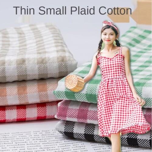Plaid Fabric Cotton 100% Kids Printed Grid Dress Pants Shirt Children Clothing Princess Textile for Sewing Black Brocade Summer
