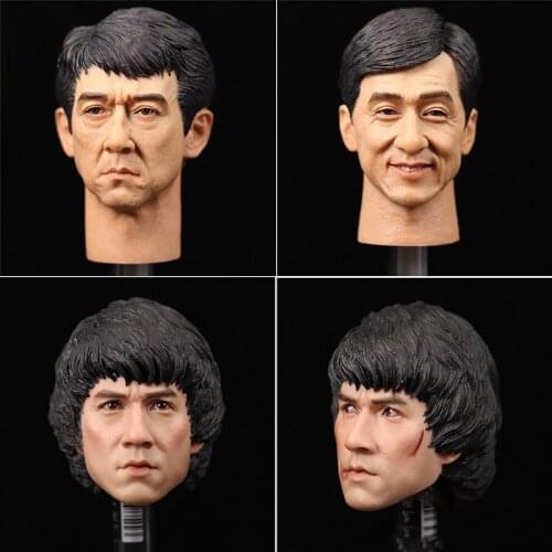 1/6 Scale Soldier Jackie Chans Head Sculpture Model Asian Kung Fu Movie Star Suitable For 12-inch Action Figure Male Body Toy