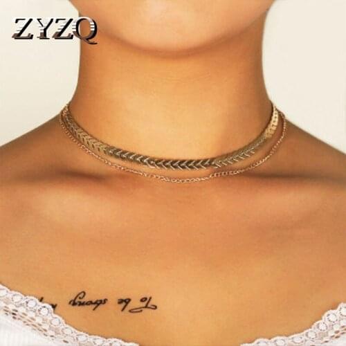 ZYZQ Fashion Euro Style Choker Punk Women Accessories Golden Color Silver Plated Trendy Accessories Wholesale Lots&Bulk Hot