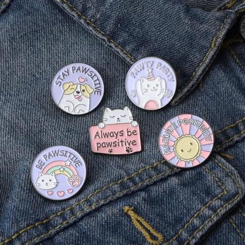 Cartoons Cat Lapel Pins Letter Enamel Badges Fashion Anime Brooches For Women Hijab Pins Cute Decorative Badges For Backpack