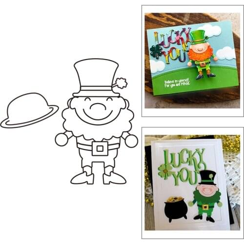 2021 New Happy Leprechaun Hat Metal Cutting Dies For DIY Craft Making Greeting Card Album Paper Scrapbooking No Clear Stamps Set