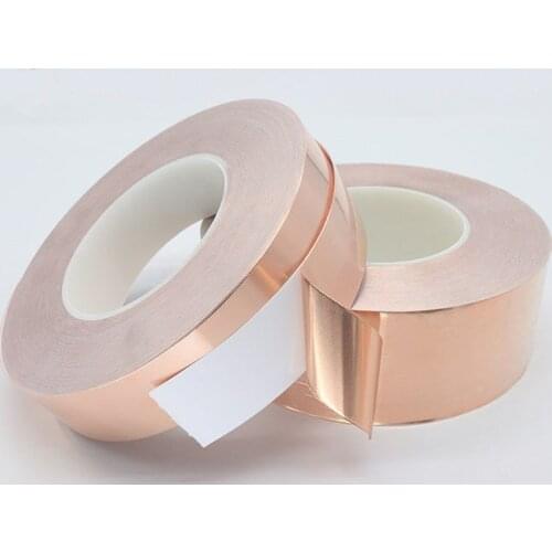30 Meters Single Side Conductive Copper Foil Tape Strip Adhesive EMI Shielding Heat Resist Tape 5mm 6mm 8mm 10mm 15mm 20mm 30mm