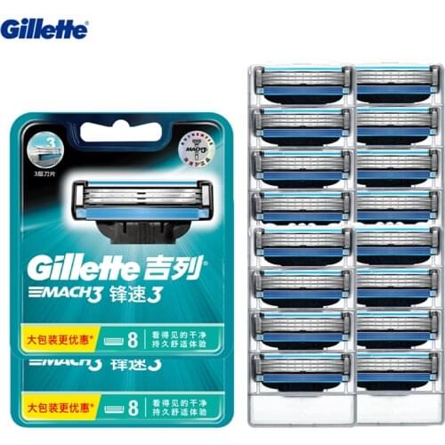 Original Mach3 Gillette 8pcs Razor Blades Men Shaving For Face Hair Remova Sharp 3-Layer Shaver Tool