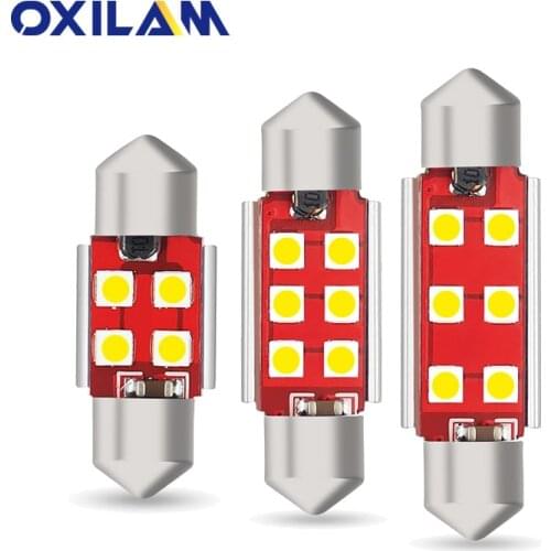 OXILAM 4Pcs Canbus C5W LED 3030 SMD Festoon 31mm 36mm 41mm 42mm Dome Reading Light Bulb Car Interior lighting 12V 6000K White