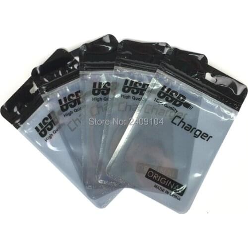 2000pcs/lot Zipper Retail Packaging package opp bag pouch for iphone x 8 7 6 cable Small mobile phone accessories Packing Bag