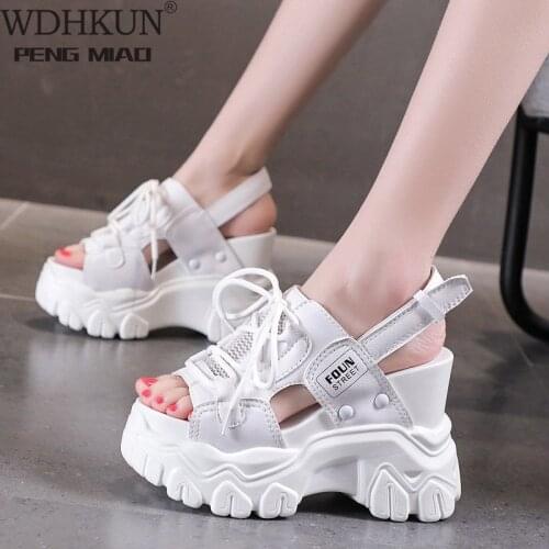 High Heels Sandals Women Shoes 2021 New Summer Wedges Height Increasing 11cm Ladies Sandal Platform Chunky Shoes Sandalias Mujer