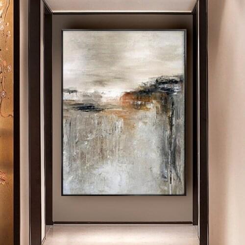 Modern home decoration painting hand-painted oil painting abstract waterfall scenery canvas painting living room entrance mural