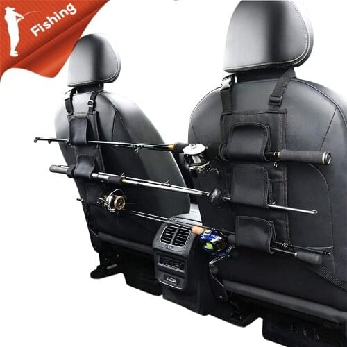 Car Seat Fishing Rod Rack Set Car Fishing Rod Rack Velcro Strap Adjustable Car Fishing Rod Rack Car Fixing Belt