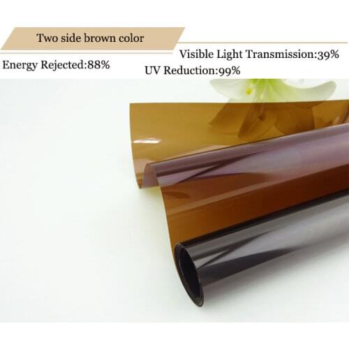 Thermal Insulation Film Window Film raamfolie Solar Reflective Brown tea color two side Thermal insulation mirror film Raamfolie