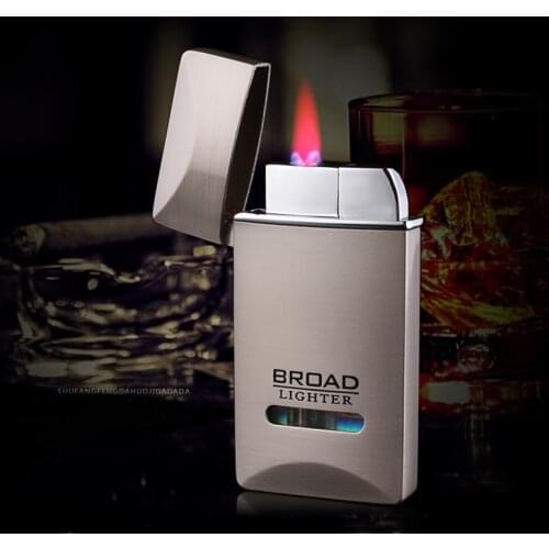 Windproof Metal Ultra Thin Lighter Outdoor Torch Turbo Long Stripe Jet Straight Fire Gas Butane Welding Cigarettes Lighters Man