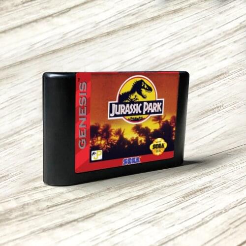 Jurassic Park - USA Label Flashkit MD Electroless Gold PCB Card for Sega Genesis Megadrive Video Game Console