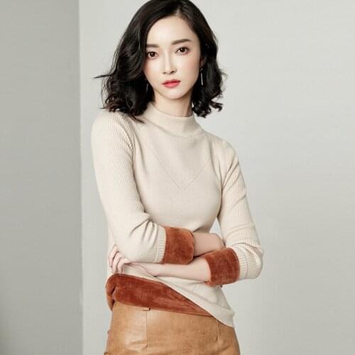 Women clothing 2020 New best-selling high-quality thick velvet fashion close-fitting base sweater Outdoor leisure womens coat