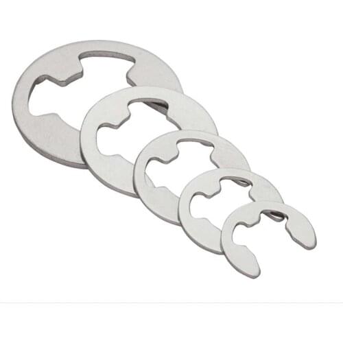 10/100 304 Stainless Steel E Clip Circlip Retaining Ring Washer for Shaft Fastener M1.2 M1.5 M2 M3 M4 M5 M6 M7 M8 M9M10M12M15M16
