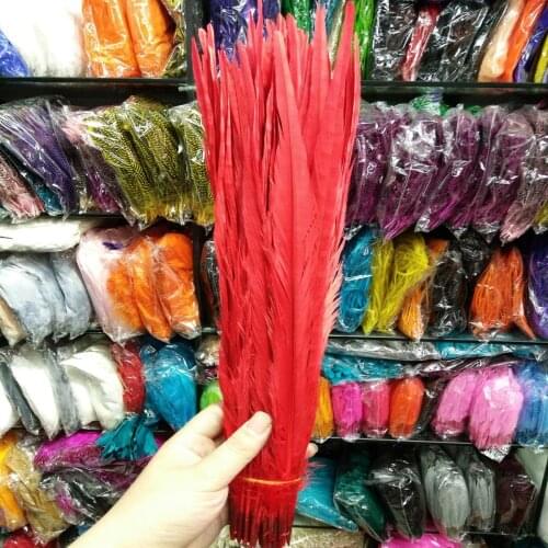 10 Pcs Pretty Wholesale Red Pheasants Feathers 20-22inches/50-55cm Stage Performances Wedding Decoration Accessories