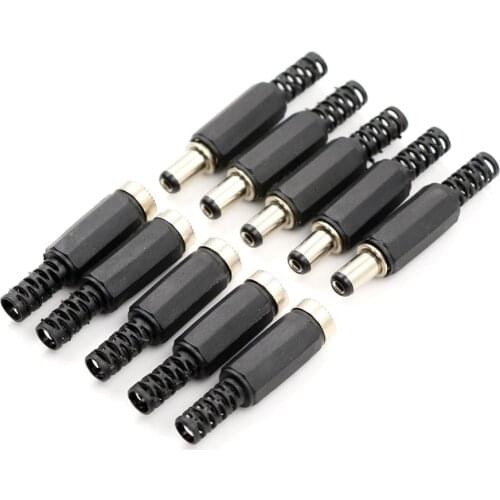 10pcs 12V 3A Plastic Male Plugs + Female Socket Panel Mount Jack DC Power Connector Electrical Supplies