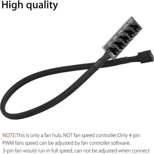 2PCS 1 To 5 4-Pin 3Pin Molex TX4 PWM CPU Cooling Fan Adapter Splitter Braided Power Cable