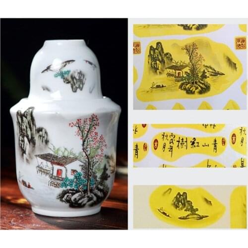 2PCS/Set of Ceramic on-glaze Colored Paper Jingdezhen Ceramic Transfer Paper Medium Temperature DIY Painted Pottery Tools