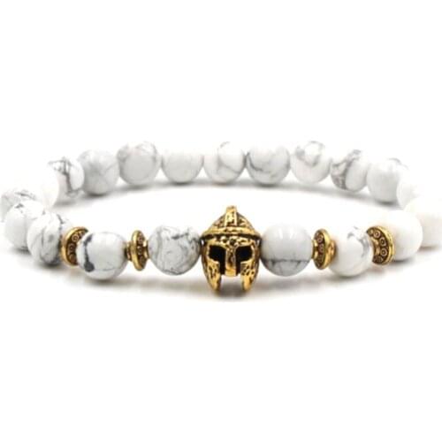 8mm dgf3 helmet Reiki Chakra Bracelet white Howlite Buddha Yoga stone bead essential oils diffuser Bangles Fashion