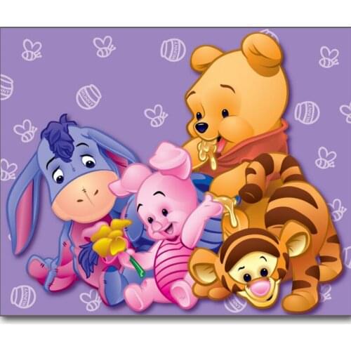 Disney Full Square/round 5D DIY Diamond Painting "Winnie The Pooh Family" Embroidery Cross Stitch Kits Mosaic Home Decor