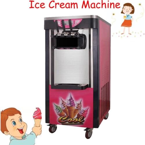 Soft Ice Cream Machine Vertical Stainless Steel Ice Cream Freezer With English Operating System Dessert Ice Cream Machine