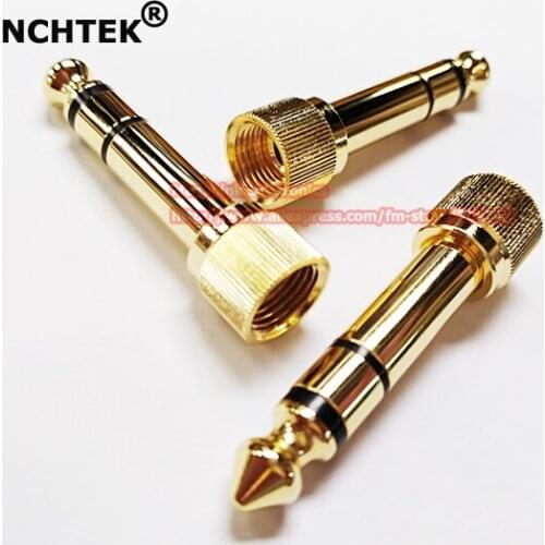 NCHTEK Advanced 6.35mm 1/4" Stereo Male to 3.5mm Female Plug Jack Audio Adapter/Free shipping/10PCS