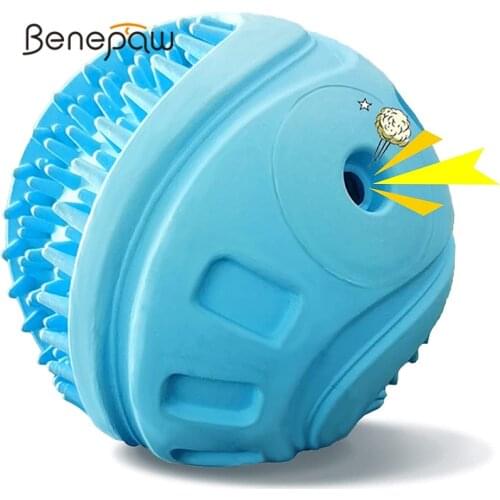 Benepaw Rubber Floating Bouncy Pet Ball Bite-resistant Nontoxic Squeaky Dog Chew Toys For Small Medium Large Dogs Teeth Cleaning
