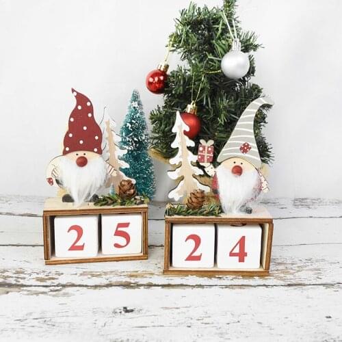 Wooden Christmas Advent Calendar Christmas Decorations Wooden Craft Ornament Navidad New Year 2021 Kids Gift For Home Decoration