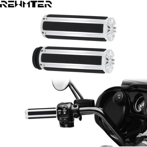 Motorcycle Electronic Throttle 1''25mm Handle Bar Hand Grips Chrome For Harley Touring Road King Softail Breakout Fat Boy FLSTF