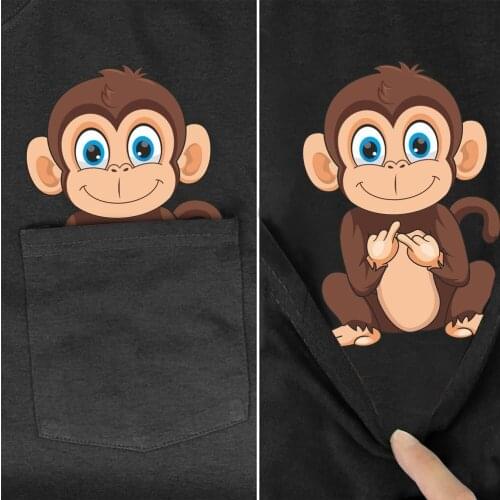 CLOOCL Cotton T-Shirt Fashion Brand Monkey Middle Finger Printed Shirt Men Women Casual Harajuku Shirt Hip Hop Cotton Black Tees