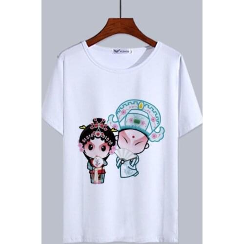 Tufaha Pecking Opera Facebook Summer Mens and Womens Short-sleeved T-shirt Printed Casualclothes Tops Tees Chinese Style