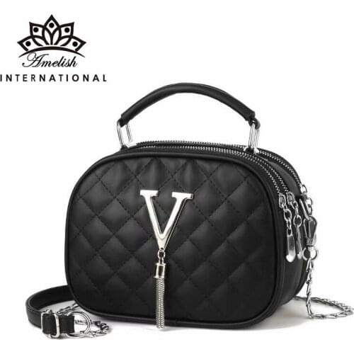 AMELISH Mini Clutch Change Purses 2021 Fashion Women Shoulder Bags Circulr Tassel Messenger Handbags Students Casual Leather Bag