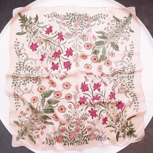 Fashion Women Scarf Luxury Brand Striped Heart Print Silk Shawl Scarfs Foulard Square Head Scarves Wraps NEW FJ076