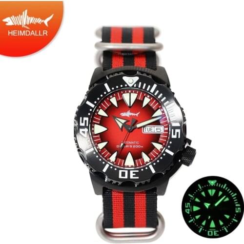 Heimdallr NH36A Mens Automatic Watch Gradient Mechanical Watches Sapphire Crystal PVD Coated Case 200M Waterproof Diver Watch