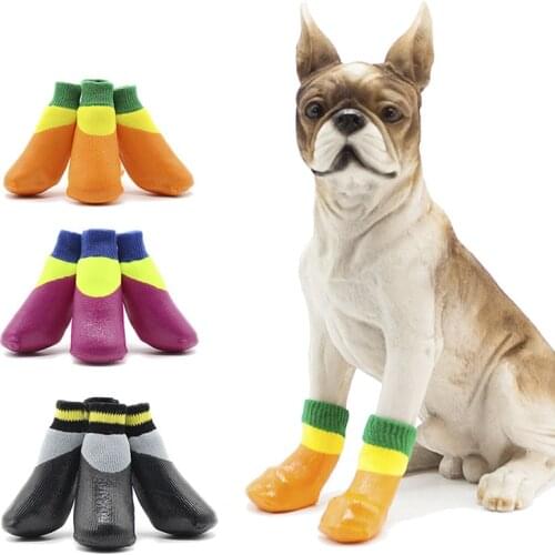 Anti Slip Dog Socks Waterproof Rubber Shoes Winter Warm Cat Dogs Stockings Boots For Small Medium Dogs Paw Protect Pet Accessory