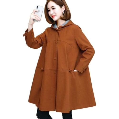 New Spring Autumn Women Trench coat Long Windbreaker coats Plus size Womens Single-breasted Outerwear Korean Casual coats A1147