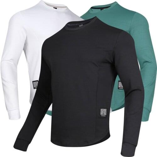 Autumn Breathable T-Shirt for Men, Fitness Long Sleeves Running T-Shirt Gym Male T-Shirt, Sportswear Loose Outdoor Mens T-Shirt