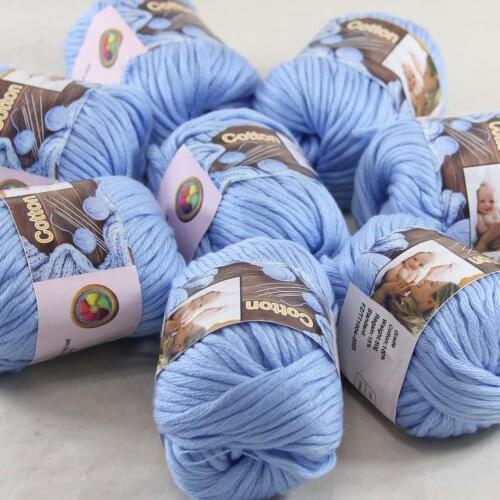 Sale 8Ball x 50g Super Soft Pure Cotton Chunky Shawl Hand Knitting Yarn Scarves Shawls 42209 Baby Blue