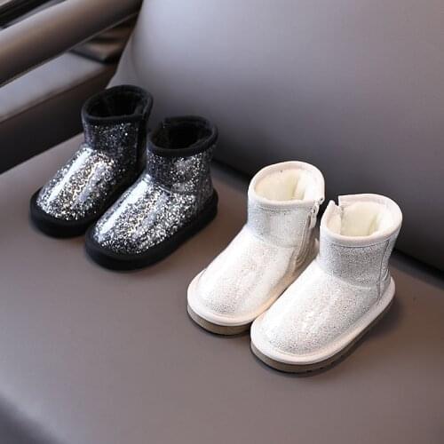 2020 winter new kids snow boots Keep warm girls school boys thickening Liang Pi Snow boots 1-3-8 years old