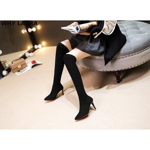 Womens high boots 2021 spring autumn womens fashion leather high-heeled shoes zipper boots women