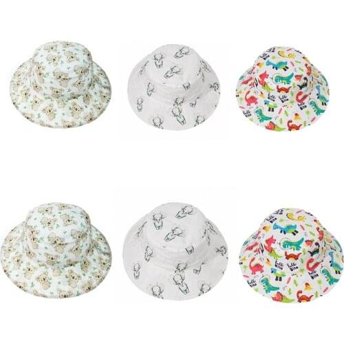 2021 New Adjustable Baby Fisherman Hat Cute Print Soft Breathable Summer Sun Caps Beach Hat Soft And Breathable Baby Fashion Hat