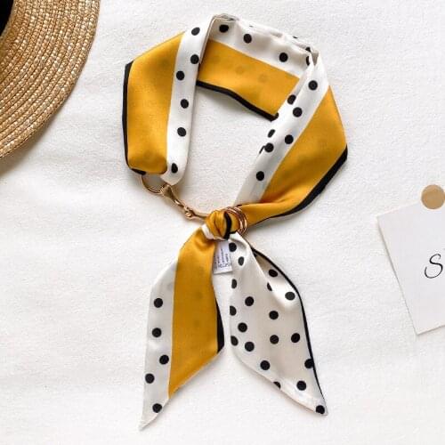 Spring Summer Long Skinny Scarf for Women Neck Hairband Foulard Female Bag Scarves Lady Ribbon Neckerchief Tie 2021 New